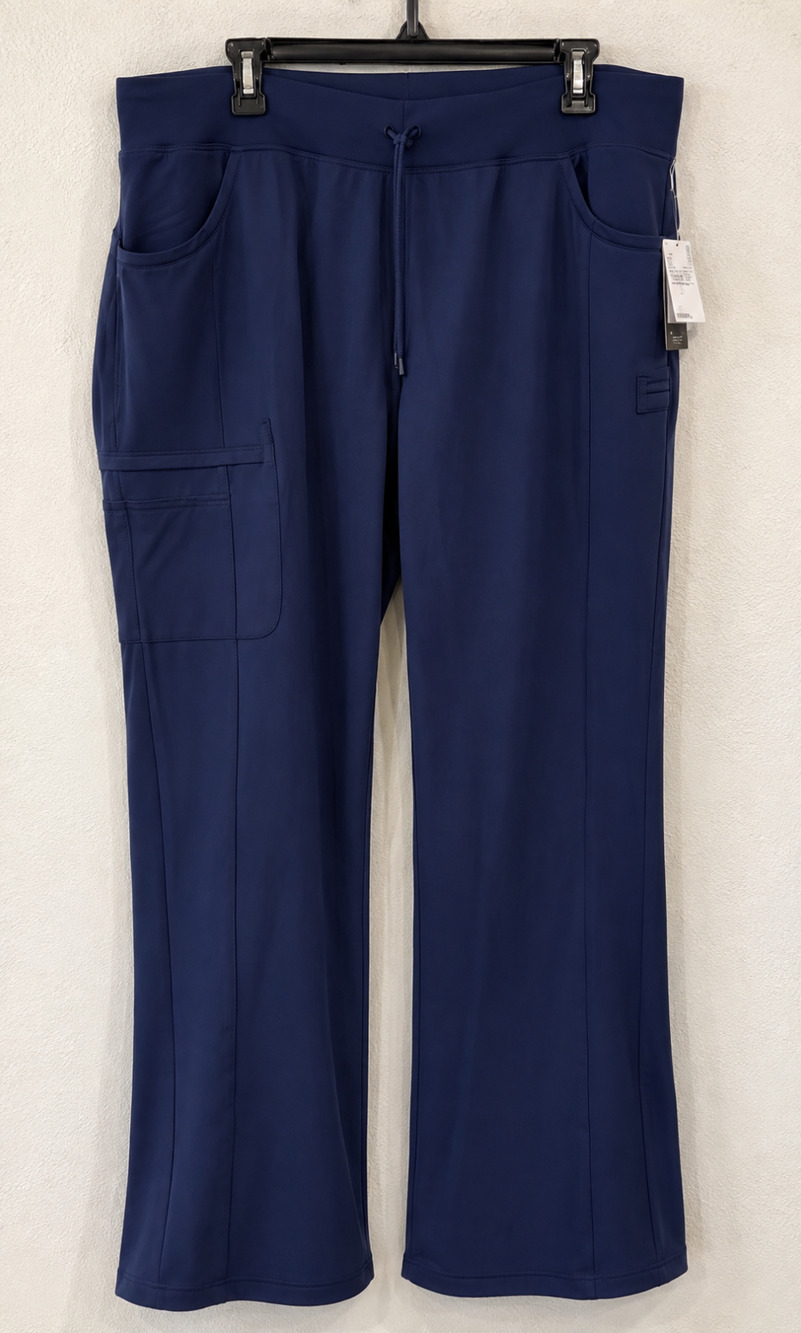 Cherokee Infinity Scrub Pants Women's XL Wide Leg Navy Blue Stretch Cargo NWT